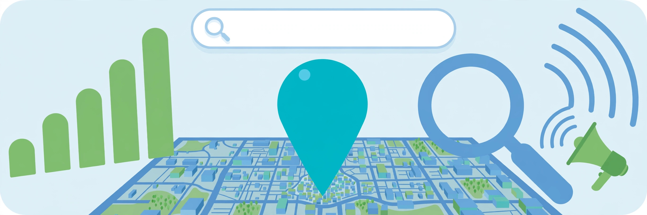 Local SEO and digital marketing illustration